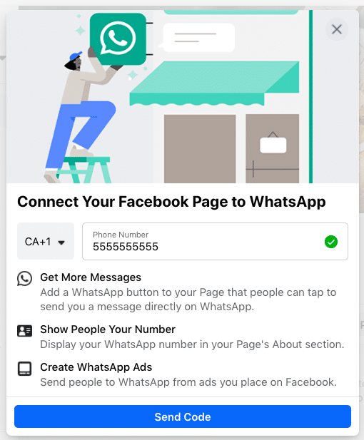 Connecting facebook page to WhatsApp