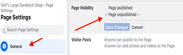 Save changing facebook page