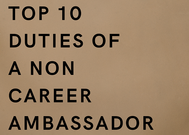 Top 10 Duties Of A Non Career Ambassador
